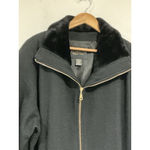 Womans Metropolitan Ny Size 10 Black Zip Up Wool Lined Pea Coat Photo 1