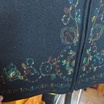 BECHAMEL Black Wool Multicolor Embroidered Zip Up Sweater Vest Womens Size Large Photo 2