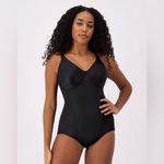 Bali  Medium Support One Piece Shaper Bodysuit Sz 38D Black Underwire Cups #8209 Photo 2