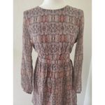 Broadway & Broome Dress Size 4 Long Sleeve Crew Neck A Line Abstract Print Photo 1