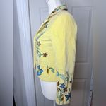 Yellow Embroidered Floral Jacket Size XS Photo 4