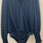 White Birch Boutique black Swiss dot bodysuit Photo 0