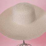Nordstrom Magid Pink Pastel Metallic Silver Wide Brim Straw Hat Photo 0