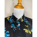 Dress Barn  Black Blue Floral Silky Blouse Sz 14W Photo 8