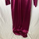 EXPRESS : Metallic Purple Plunging neckline- side slit-long sleeve- Dress- S Photo 11