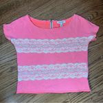 Aeropostale Aeropostal | Lace Zip Back Short Sleeve Sweatshirt Size S Photo 0