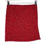 Juliana’s Mini Skirt Womens S Red Floral Pull On Cotton Boho Cottagecore Indie Photo 2