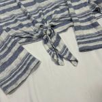 Bella Dahl Linen Blend Light Weight Striped Long Sleeve Front Tie Womens Med Photo 3