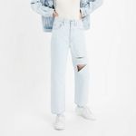 Levi's Levi’s Premium Ribcage Straight Ankle Light Wash High Rise Distressed Jeans Photo 7