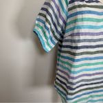 Talbots 100% Linen Split Neck Popover Top Rockport Stripe Women’s Size XS Photo 6