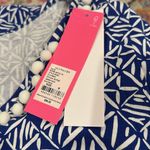 Lilly Pulitzer  ETTA CORSICA BLUE EASY PEASY White Pima Cotton POM POM DRESS M Photo 7
