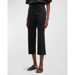 The Row  Cotton/cashmere Black Bapri Cropped Cotton-Blend Straight-Leg Pants 12 Photo 3
