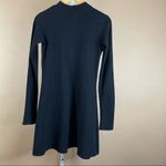 Element Medium Textured Mock Neck Long Sleeve Fit and Flare Dress Skater Swing Black Photo 1