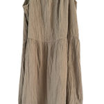 Anthropologie Daily Practice  Dress Light Gray Tiered Cotton Gauze Midi Sz Large Photo 0