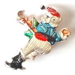 Vintage Dainty Santa Elf Christmas Holiday Pin Brooch Stocking Stuffers Red Photo 3