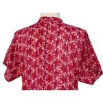 Vintage Metallic Sheer Chiffon Pink Floral Boho Button Up Maxi Kaftan Dress OS Size undefined Photo 9