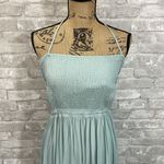 R.Vivimos Sage Green Summer Cotton Backless Maxi Dresses Photo 2