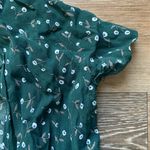 Brandy Melville  Floral Green Tie-Front Blouse Photo 3