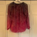 Diane Von Furstenberg Diane Von Furstenburg 100% silk wood grain print pink blouse 0 Photo 5