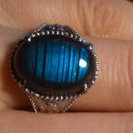 Malagasy Labradorite Solitaire Stainless Steel Ring (Size 9) Photo 12