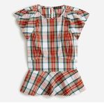 J.Crew Plaid Peplum Top Photo 1