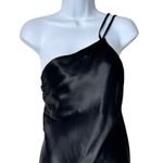 Anthropologie Bl-nk Satin black slip dress One-Shoulder 6 minimalist Photo 4