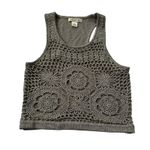 Arden B Graphite Knit Crochet Crop Top Women's Size XS | 72-34-2 Photo 2