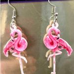 Pink Flamingo Earrings Dangle Hooks New Double Sided Las Vegas Florida B… Photo 2