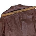 Denim And Co Brown Leather Jacket Full Zip Size Large Photo 7