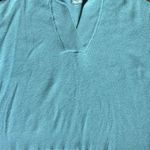 Aerie  Hoodie Medium Waffle Knit Blue V Neck Oversized Chunky Stretch Lounge Cozy Photo 4