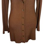 L'Agence L’AGENCE Lucas Ribbed Long Cardigan Women’s Size Small Brown Bell Sleeve Knit Photo 2