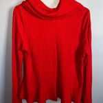 Anthropologie Maeve Womens Sweater Winterscape Cowl Neck Peplum XL Orange Photo 4