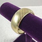Vintage 90s single gold Crome stripe bangle Photo 0