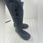 UGG  Australia Classic Cozy Knit Button Boots Blue/Gray Knit Sweater Boots Sz 7 Photo 5