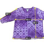 Caribbean Joe Purple Tie Dye V-Neck Top 2X Woman Stretch Knit 3/4 Sleeve Photo 6