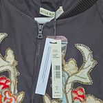 Alice + Olivia Felisa Satin Floral Jacket Embellished Black Size S NWT Photo 5