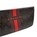 Coach Brown and Red Coated Canvas Wristlet with cardholder Photo 3