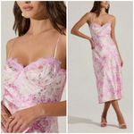 ASTR 💕💕 Lace Trim Satin Slipdress ~ Pink Floral Large NWT Photo 1