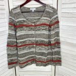 The Tog Shop Button Front Open Weave Cardigan Sweater Taupe Multi PS Brown Size undefined Photo 7