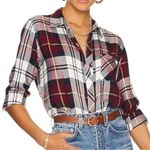 Rails  Women’s Size S Merlot Navy Gold Plaid Hunter Flannel Button Down Shirt Photo 0