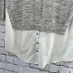 Moth Anthropologie Mixed Media Sweater Blouse Gray and White Size‎ Medium Photo 5