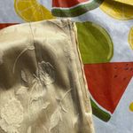 Vtg Golden yellow sexy sleek floral mini skirt Gold Photo 3