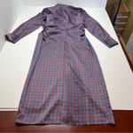 ZARA  Geometric Pattern Shirt Dress Womens SZ Medium Blue Red Orange Button *FLAW Photo 14