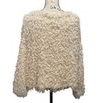 Blu Pepper Women’s Cream Colored Shaggy Textured Pullover Top Sz L Photo 1