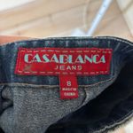 Casablanca Jeans NWOT Dark Wash Denim Mini Skirt Tweed Embellishment Size 8 Blue Photo 2