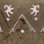 What Goes Around Comes Around WGACA Brown Embroidered 100% Silk Crew Neck Long Sleeved Blouse - Small Women’s Photo 2