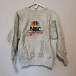 Champion vintage NBC sports rainbow peacock tv station pullover sweatshirt size medium Photo 0