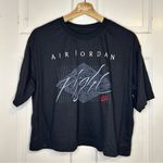 Jordan  Air Flight Black Boxy Crop Tee Tshirt Size Medium Photo 2