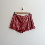 Blue Life Blue‎ Life | Sparkly Sequins Micro Mini Lined Shorts in Rainbow Red Sz Medium Photo 2