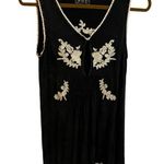 POL Acid Wash Floral Embroidered Dress in Vintage Black Photo 0